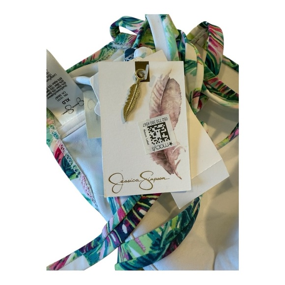 Jessica Simpson Jungle Cruise Twist Front Print D Cup Bikini Top Size XL D NEW - Picture 5 of 11